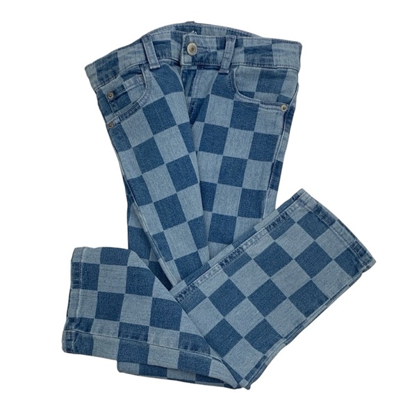 Girls There Abouts Straight Fit Checkered Pattern Jeans. Size 6X - Picture 2 of 10